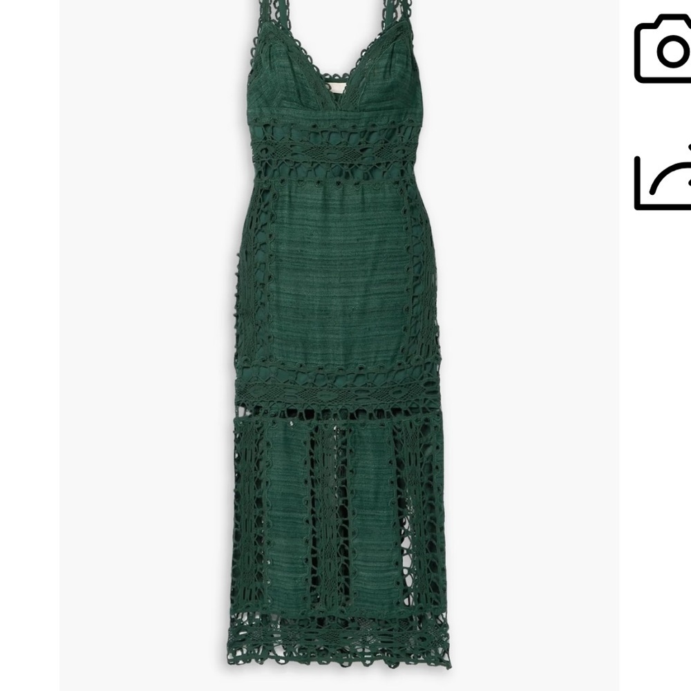 Ulla Johnson Shivani Crochet Midi Dress Size 0 | Khadi Cotton Silk | Boho Lace - Picture 2 of 9